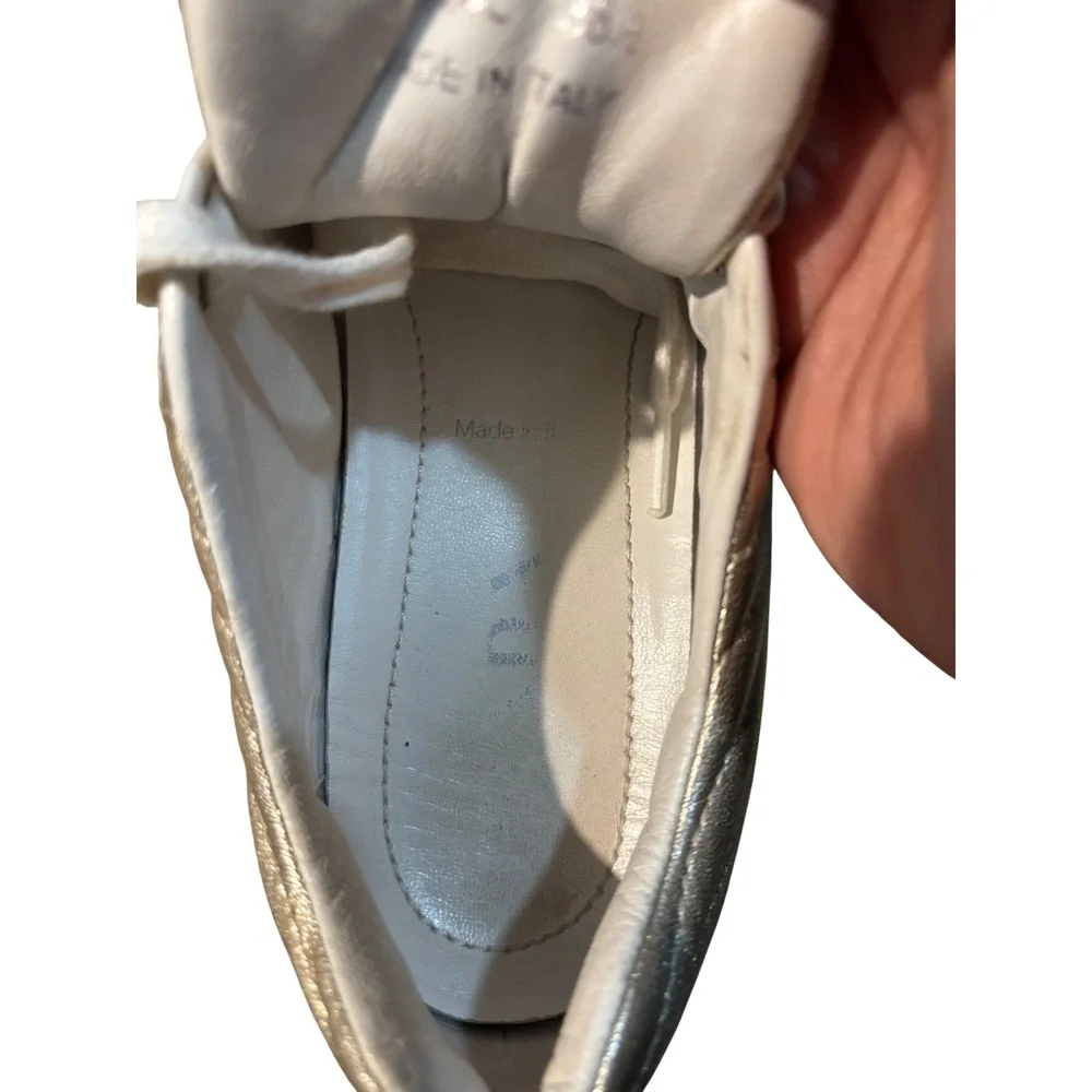 Prada Milano Metallic Gold Quilted‎ Leather Low Top Sneakers 1E254L EU 38.5